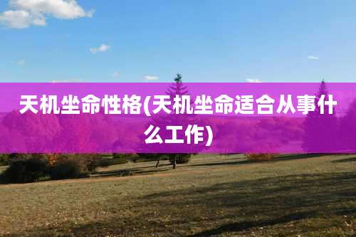 天机坐命性格(天机坐命适合从事什么工作)