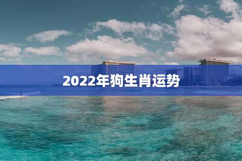 2022年狗生肖运势