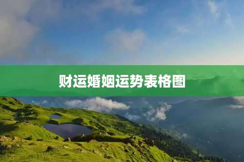 财运婚姻运势表格图