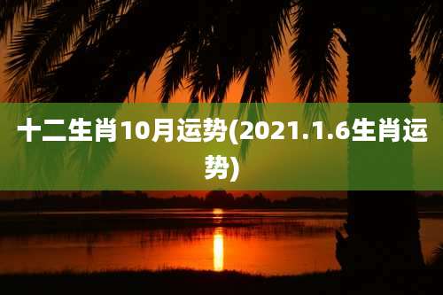 十二生肖10月运势(2021.1.6生肖运势)