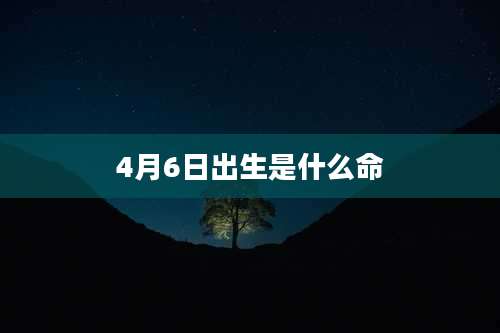 4月6日出生是什么命