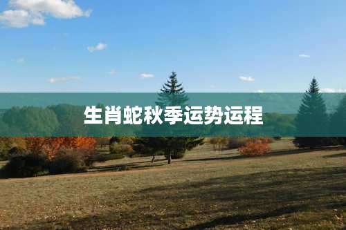 生肖蛇秋季运势运程