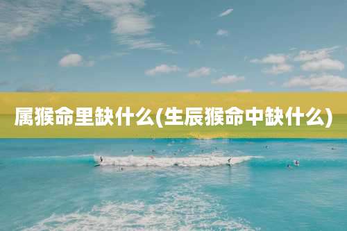 属猴命里缺什么(生辰猴命中缺什么)