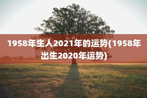 1958年生人2021年的运势(1958年出生2020年运势)