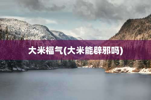 大米福气(大米能辟邪吗)