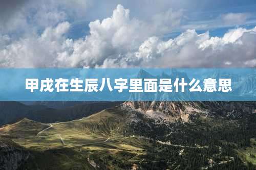 甲戌在生辰八字里面是什么意思