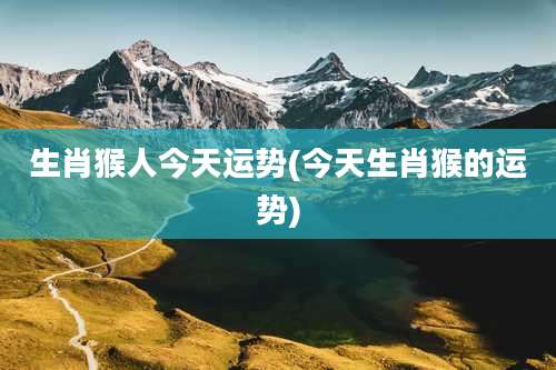 生肖猴人今天运势(今天生肖猴的运势)