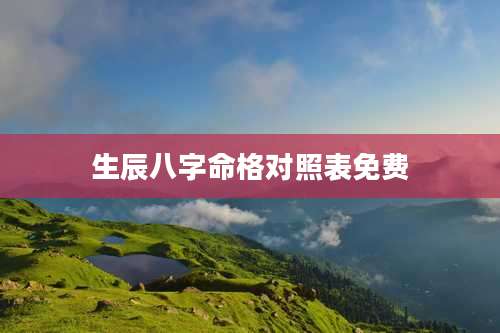 生辰八字命格对照表免费