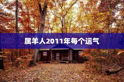 属羊人2011年每个运气