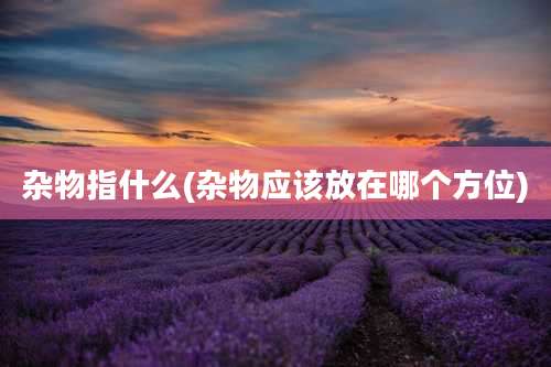 杂物指什么(杂物应该放在哪个方位)