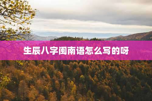 生辰八字闽南语怎么写的呀