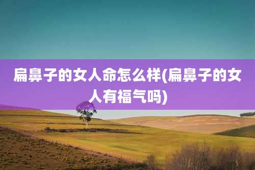 扁鼻子的女人命怎么样(扁鼻子的女人有福气吗)