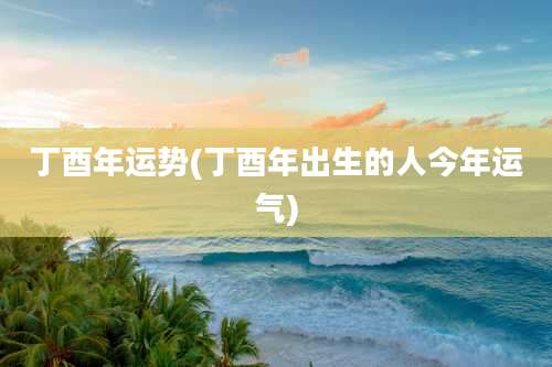 丁酉年运势(丁酉年出生的人今年运气)
