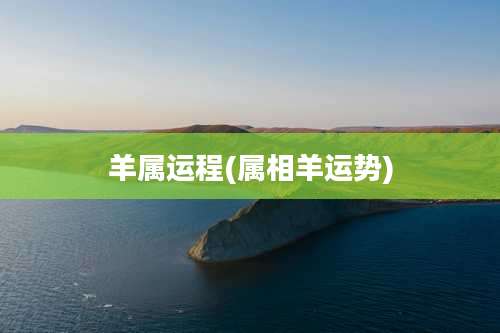 羊属运程(属相羊运势)