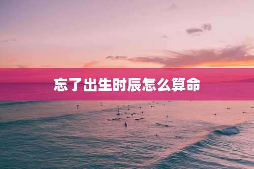 忘了出生时辰怎么算命