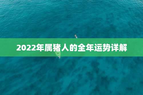 2022年属猪人的全年运势详解