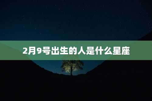 2月9号出生的人是什么星座
