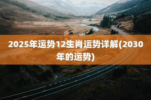2025年运势12生肖运势详解(2030年的运势)