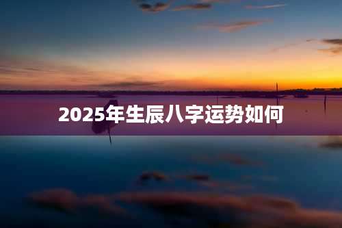 2025年生辰八字运势如何