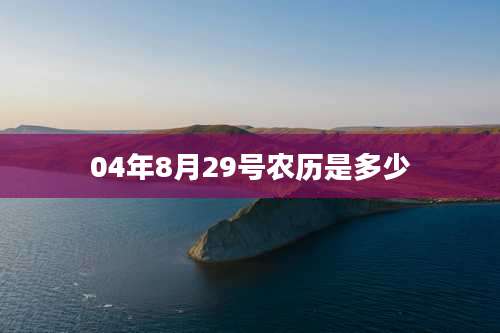 04年8月29号农历是多少