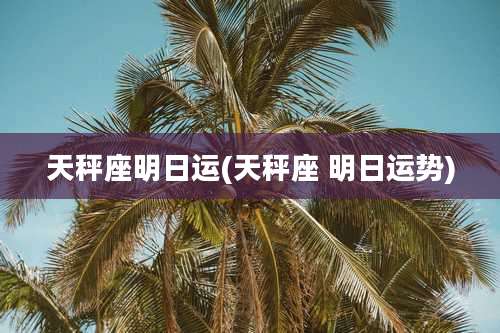 天秤座明日运(天秤座 明日运势)