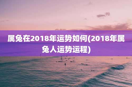 属兔在2018年运势如何(2018年属兔人运势运程)