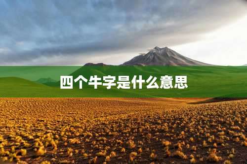 四个牛字是什么意思