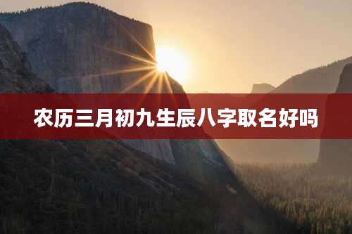 农历三月初九生辰八字取名好吗