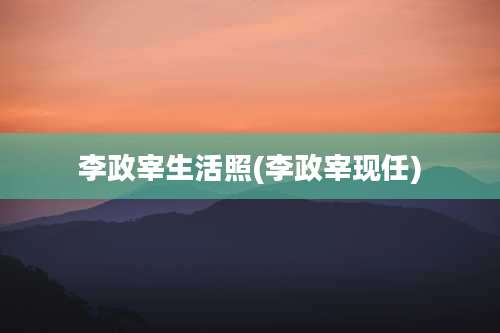 李政宰生活照(李政宰现任)