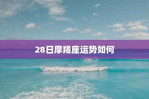 28日摩羯座运势如何