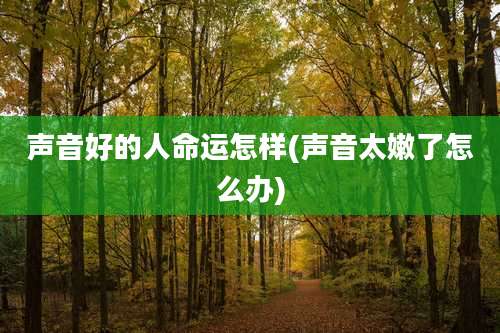 声音好的人命运怎样(声音太嫩了怎么办)