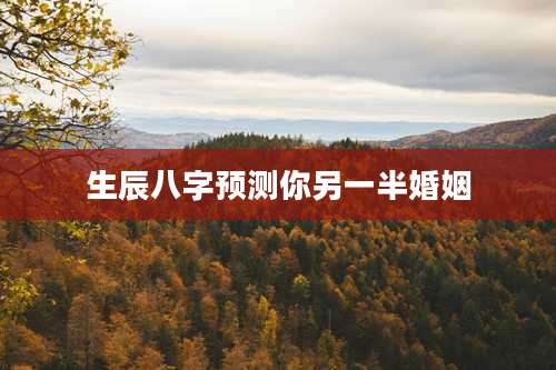 生辰八字预测你另一半婚姻