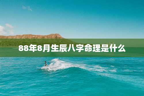 88年8月生辰八字命理是什么