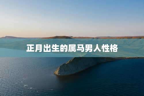 正月出生的属马男人性格
