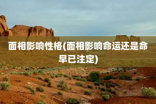 面相影响性格(面相影响命运还是命早已注定)