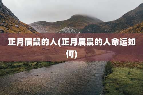 正月属鼠的人(正月属鼠的人命运如何)