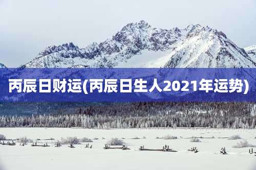 丙辰日财运(丙辰日生人2021年运势)