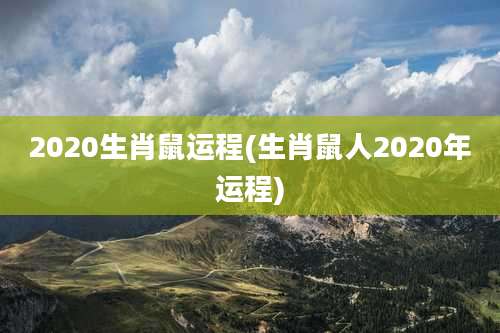 2020生肖鼠运程(生肖鼠人2020年运程)