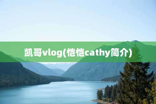 凯哥vlog(恺恺cathy简介)