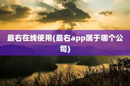 最右在线使用(最右app属于哪个公司)